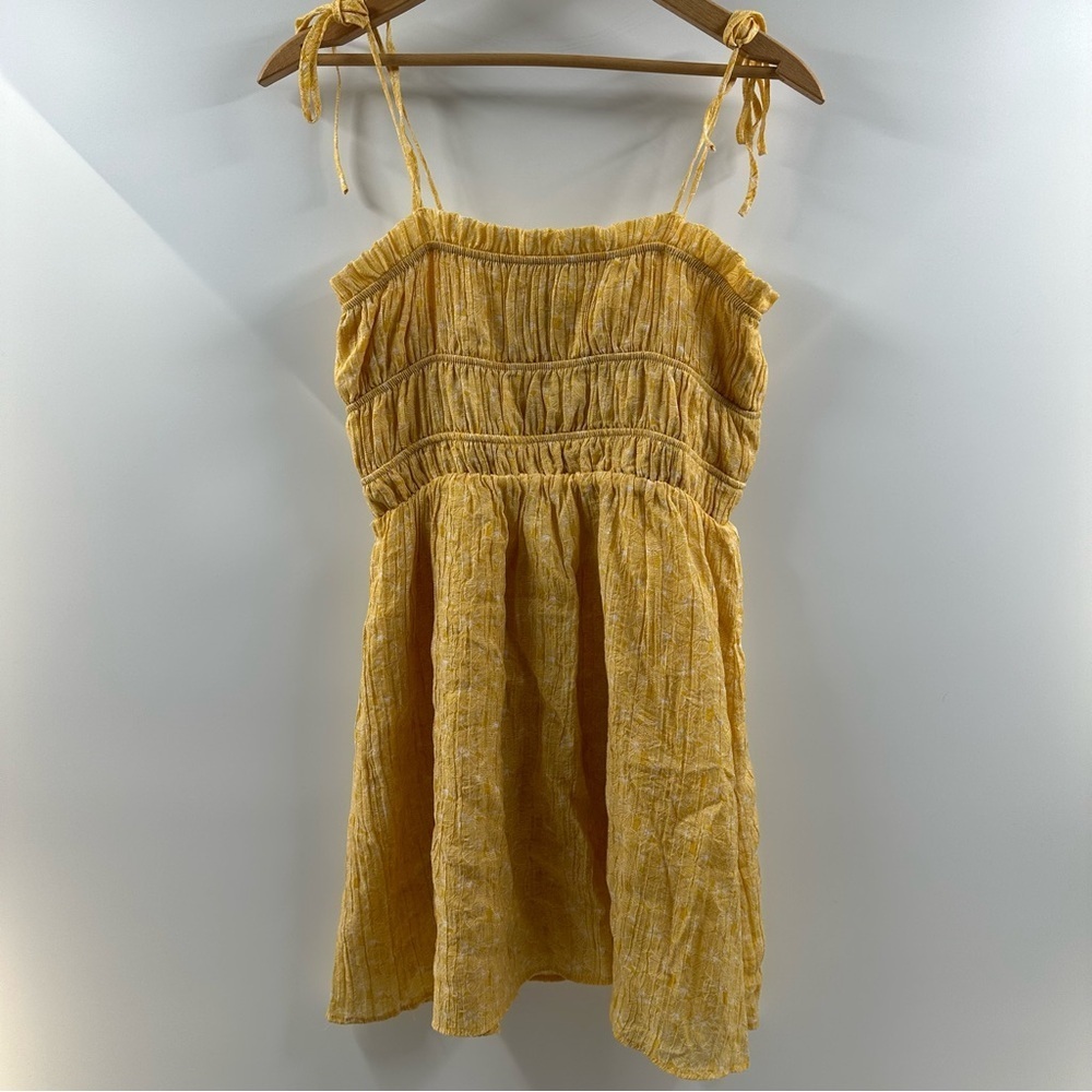 Forever 21 Yellow & White Shell-Print A-Line Dress – Size M
